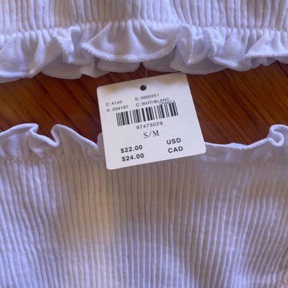 Anthropologie NWT White Ruffle Pajama Set - Picture 3 of 4